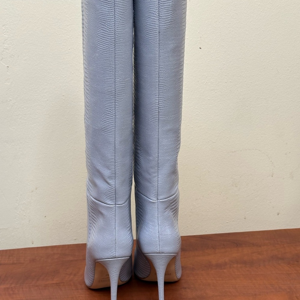 New PARIS TEXAS Snakeskin Effect Leather Boots Denim 38 they run small - Picture 12 of 12